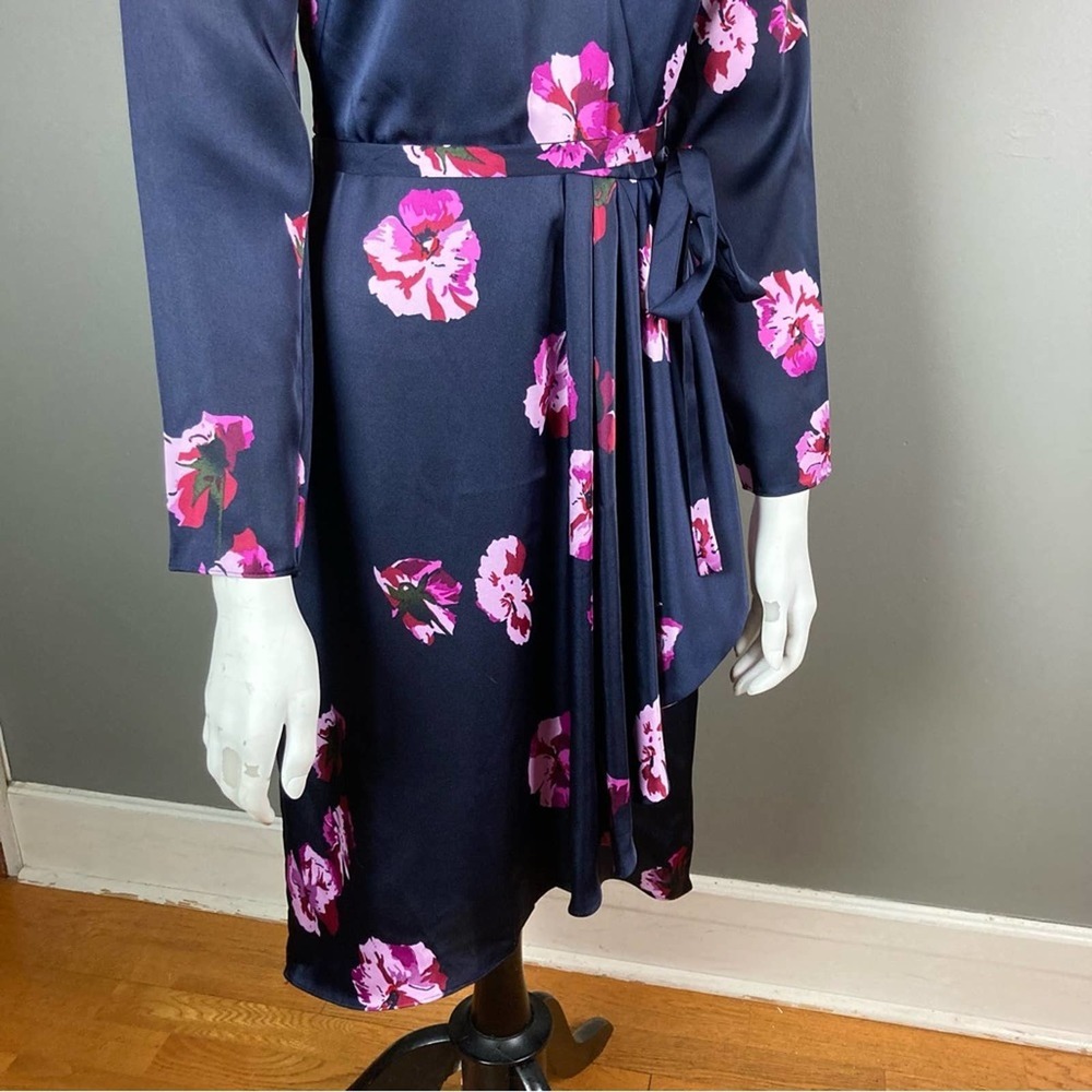 Joie wrap dress floral kimono style navy blue and pink XS / extra small - Picture 5 of 13